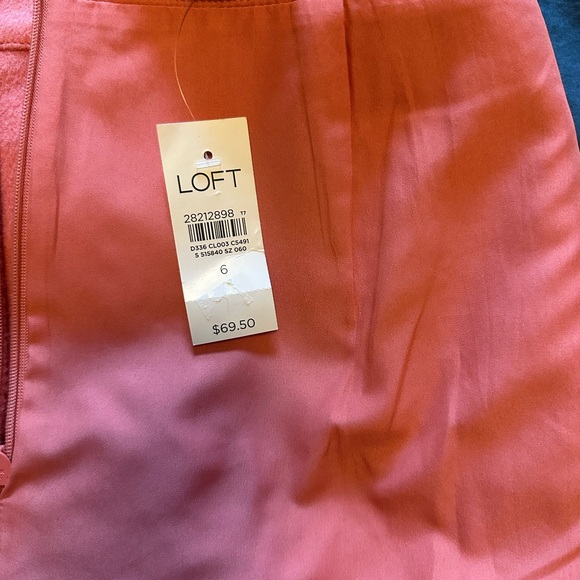 LOFT Womens Wool Blend Pink Gold Mini Skirt Sz 6 Button Flap Lined Barbiecore - Picture 3 of 4
